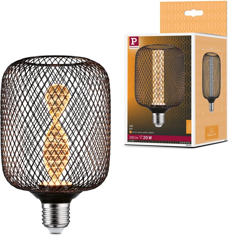 Paulmann 29083 LED E27 Zylinder Spiral 4.2 W Gold (Ø x H) 100 mm x 162 mm 1 St. von Paulmann – Produktfoto