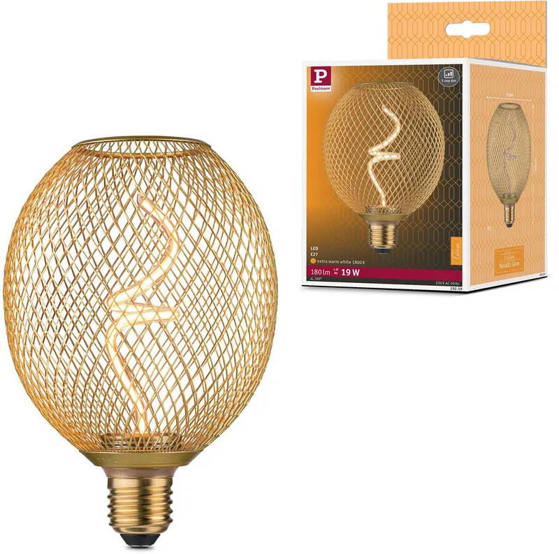 Paulmann 29259 LED E27 forme de globe 4 W ambré (Ø x H) 110 mm x 160 mm 1 pc(s) de Paulmann – photo produit