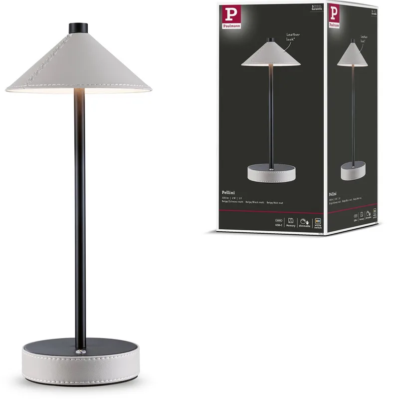 Mobiele tafellampen Pellini White Switch 300lm 2W Zwart mat, Beige fra Paulmann i Zwart mat, Beige – produktbillede