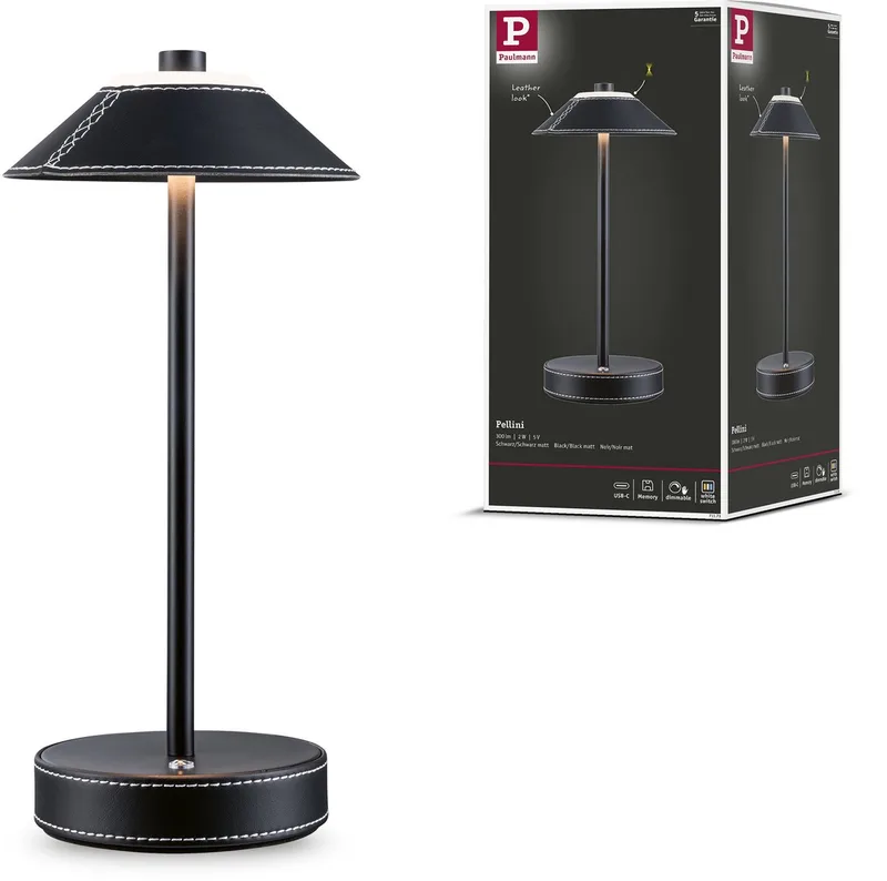 Mobiele tafellampen Pellini White Switch 300lm 2W Zwart, Zwart mat van Paulmann in Zwart, Zwart mat – productfoto