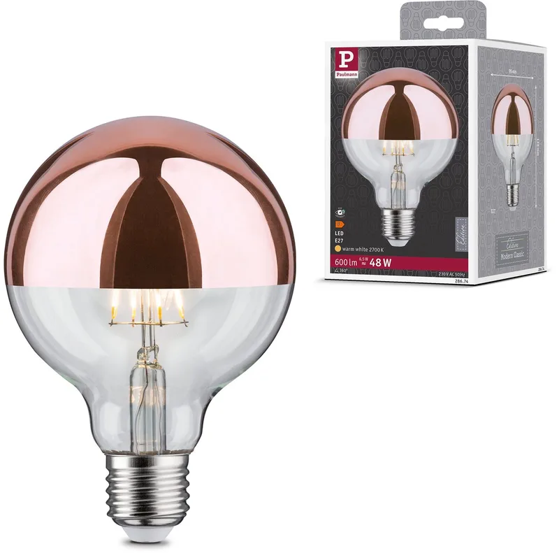 Paulmann 28674 LED EEK F (A - G) E27 Globeform 6.5 W = 48 W Warmweiß (Ø x H) 95 mm x 138 mm 1 St. von Paulmann – Produktfoto