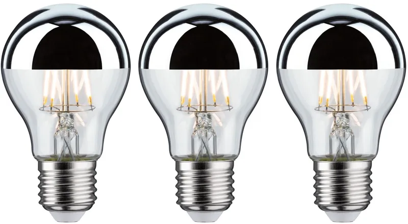 Modern Classic Edition Standaard 230 V LED-gloeilamp Kopspiegel E27 3x600lm 3x6,5W 2700K Kopspiegel zilver de Paulmann – photo produit