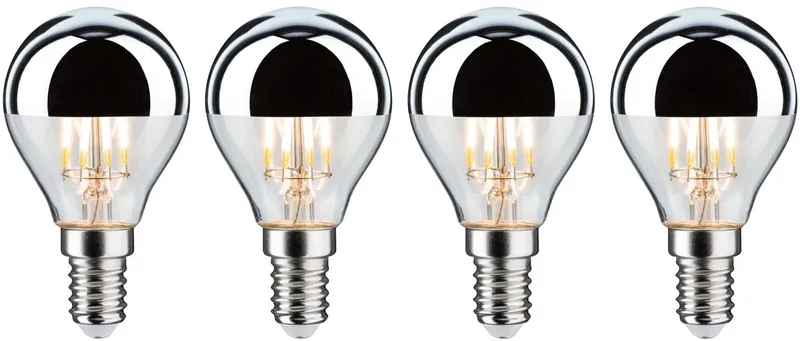 Modern Classic Edition Standaard 230 V LED-kogellamp Kopspiegel E14 4x440lm 4x4,8W 2700K dimbaar Kopspiegel zilver de Paulmann – photo produit