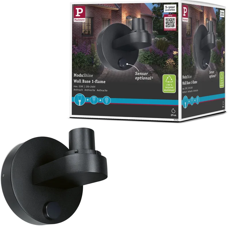 ModuShine Wandbevestiging Enkele lichtuitgang IP44 rond van Paulmann in Antraciet – productfoto