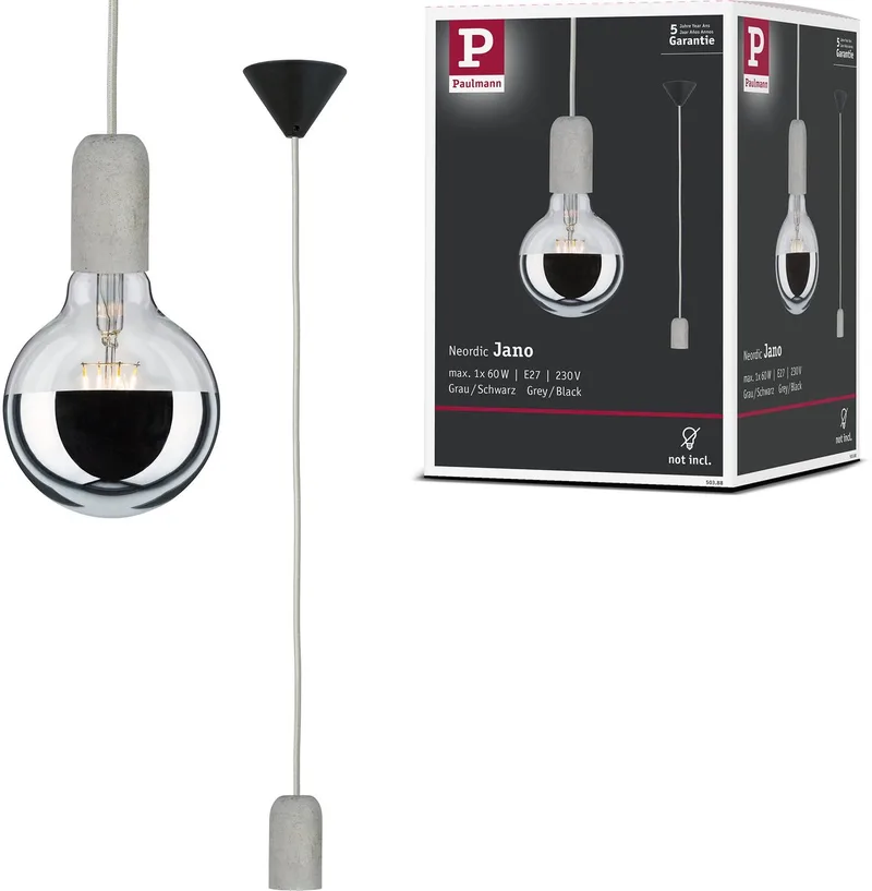 Jano 50388 Luminaire à suspendre LED E27 gris, noir de Paulmann en Gris, Noir – photo produit