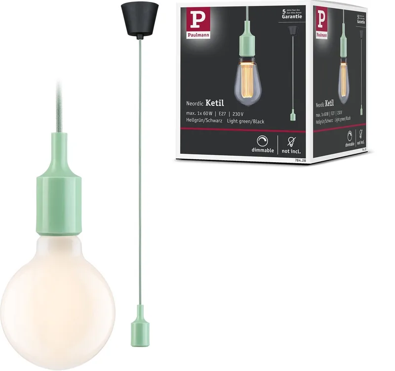 Paulmann 78428 Luminaire à suspendre E27 vert clair, noir de Paulmann en Vert clair, Noir – photo produit