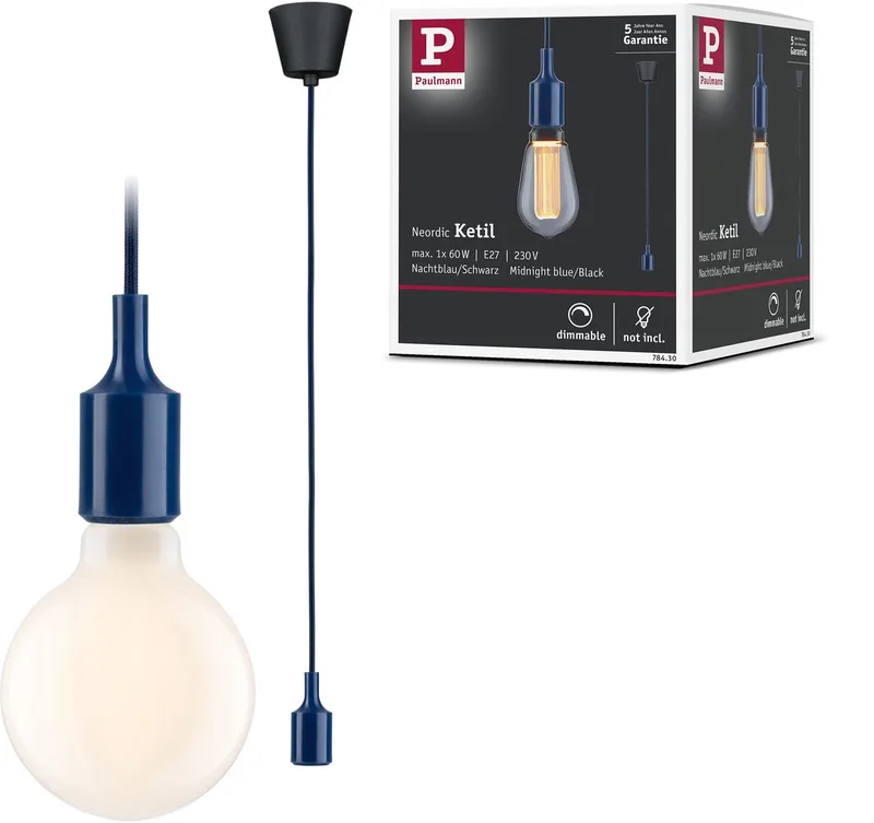Paulmann 78430 Luminaire à suspendre E27 bleu nuit, noir de Paulmann en Nachtblauw, Noir – photo produit