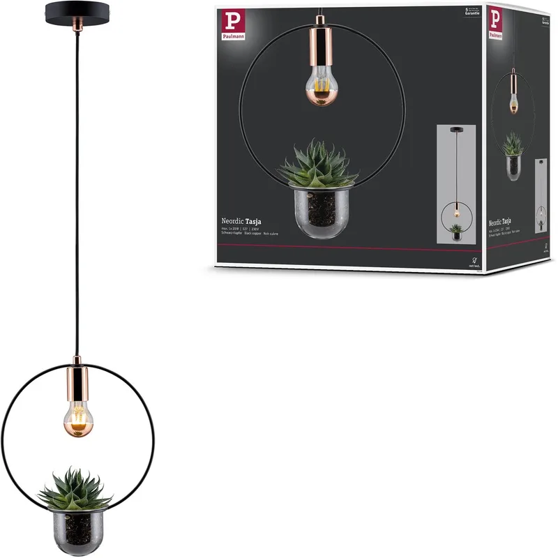 Tasja 79748 Luminaire à suspendre Ampoule spéciale E27 20 W cuivre, noir de Paulmann en Noir, Cuivre – photo produit