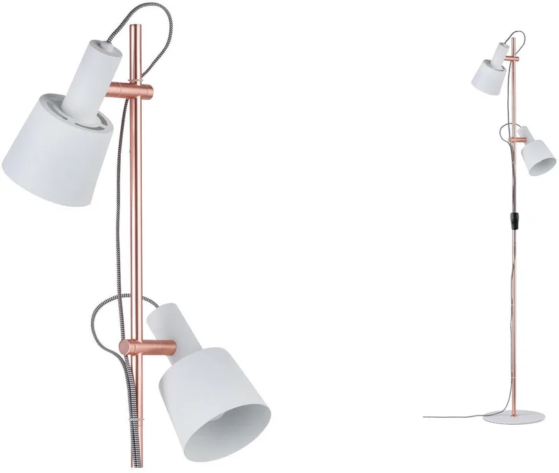 Neordic Staande lamp Haldar E14 max. 2x20W Wit, Koper mat Metaal fra Paulmann i Hvid, Koper mat – produktbillede