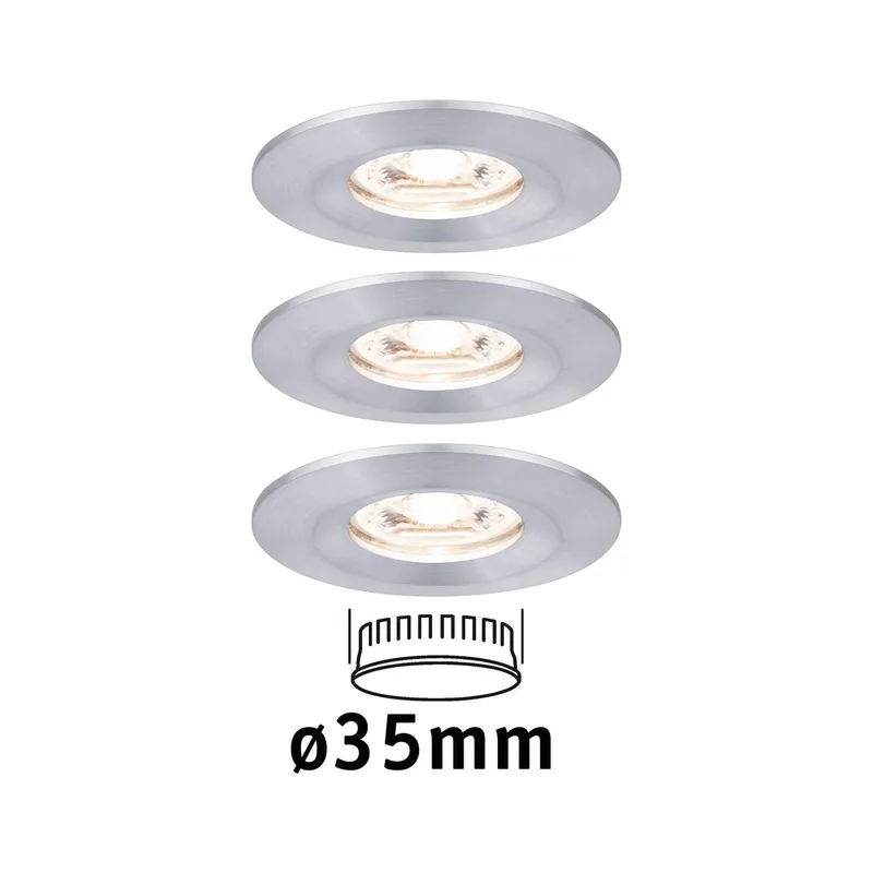 Nova mini inbyggnadsspot 3-pack aluminium från Paulmann i Alu gedraaid – produktbild