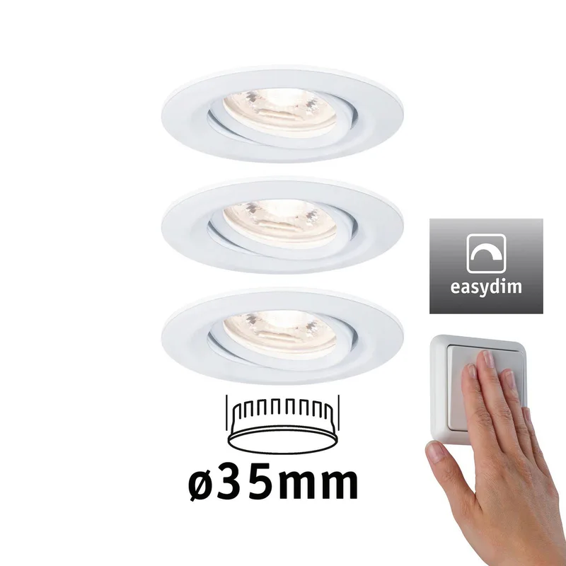 Nova mini Plus LED easydim 3-pack vit från Paulmann i Mat wit – produktbild