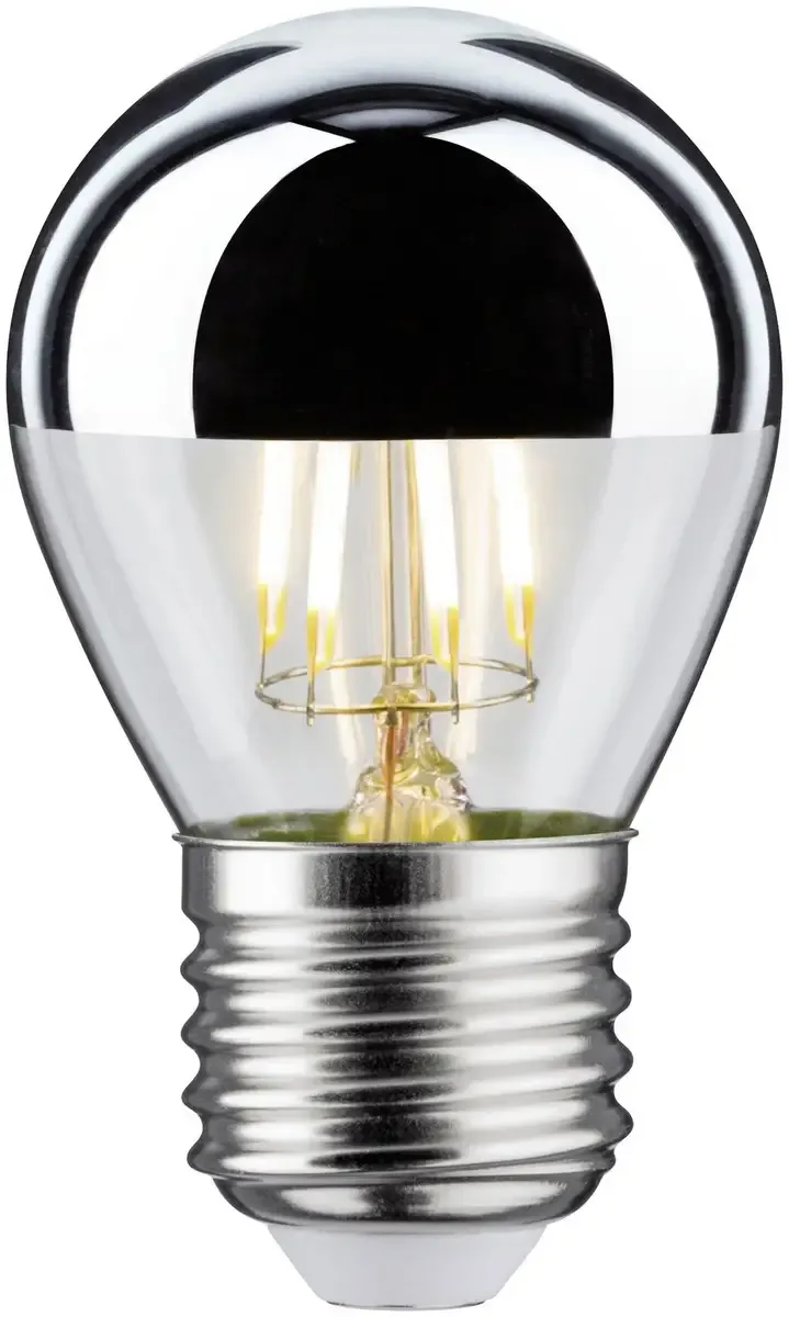 Paulmann 28668 LED EEK G (A - G) E27 Tropfenform 4.8 W = 33 W Warmweiß (Ø x H) 45 mm x 72 mm dimmbar 1 St. von Paulmann in Silber – Produktfoto