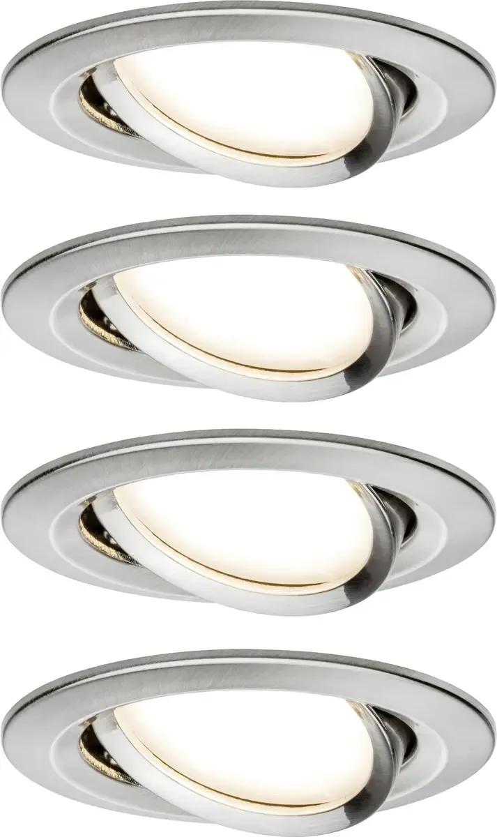 Paulmann 4064161242200 Nova Einbauleuchte 4er Set LED LED 6 W Eisen (gebürstet) von Paulmann – Produktfoto