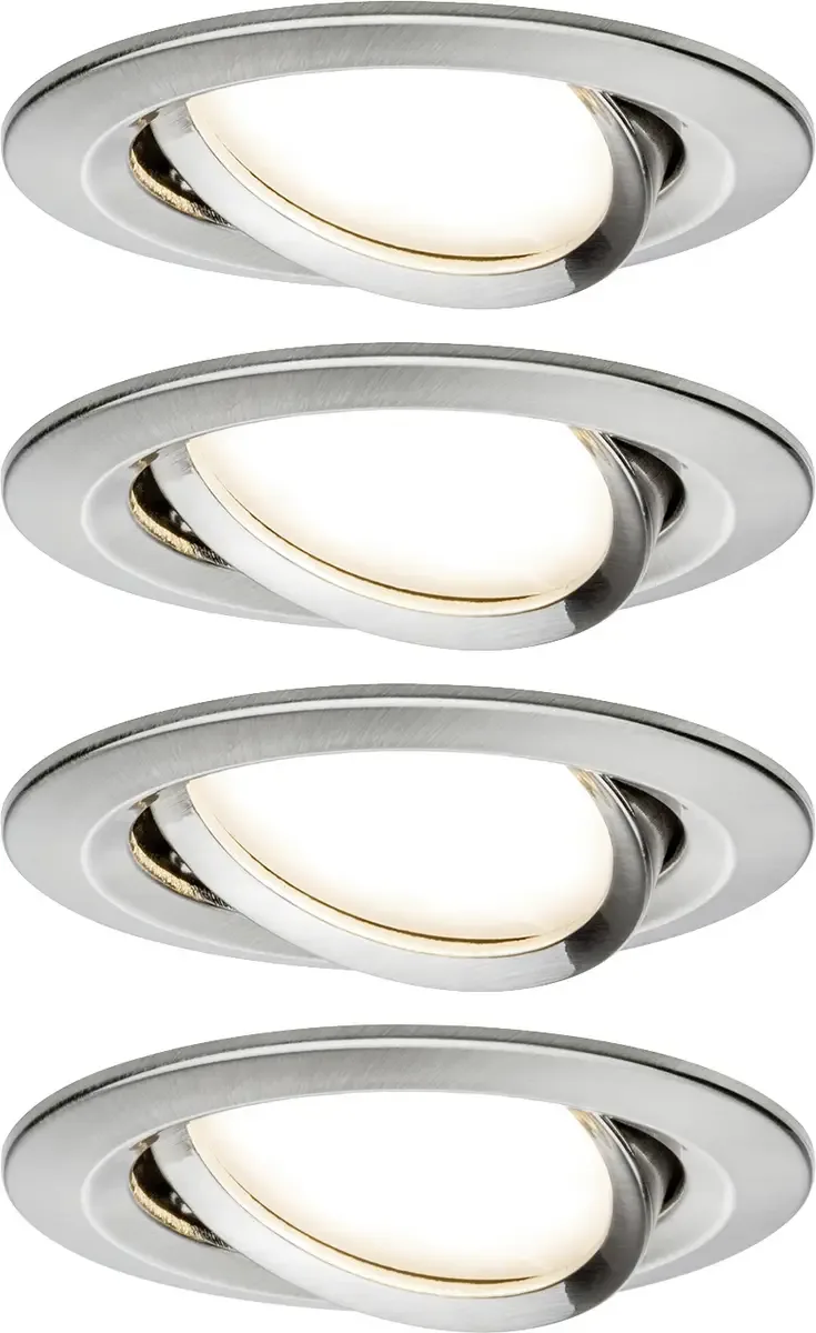 Paulmann 4064161242286 Nova Einbauleuchte 4er Set LED LED 18 W Eisen (gebürstet) från Paulmann – produktbild