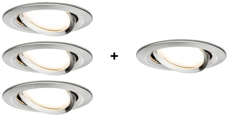 Paulmann 4064161325866 Nova Einbauleuchte 4er Set LED LED 24 W Eisen (gebürstet) by Paulmann – product photo