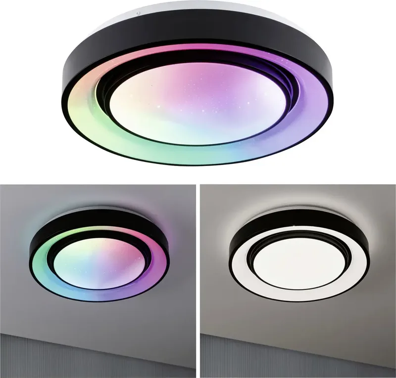 Plafonnier LED Paulmann 70544 Rainbow LED LED 11.00 W noir, blanc de Paulmann en Noir, Blanc – photo produit