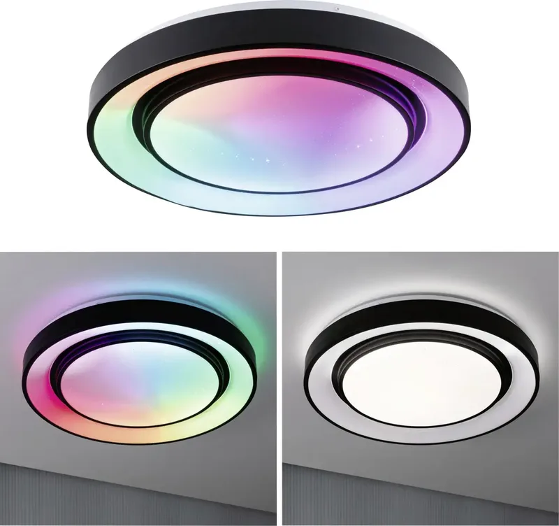 Paulmann 70545 Rainbow LED-plafondlamp LED LED 19.25 W Zwart, Wit fra Paulmann i Sort, Hvid – produktbillede