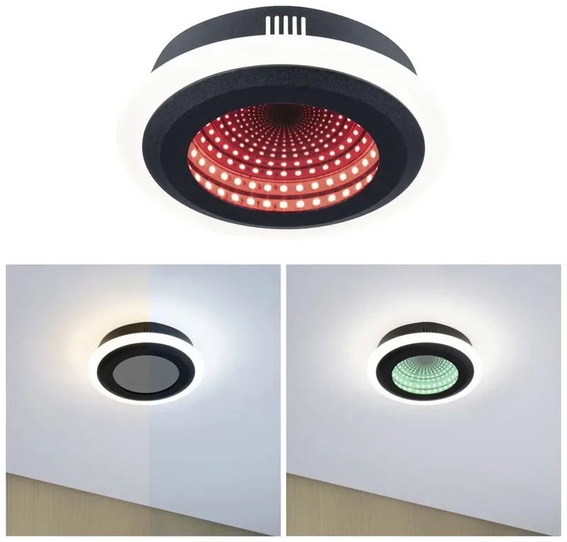 Paulmann 71037 Spaceglow Plafonnier LED LED LED intégrée 14 W noir (mat) de Paulmann en Noir – photo produit