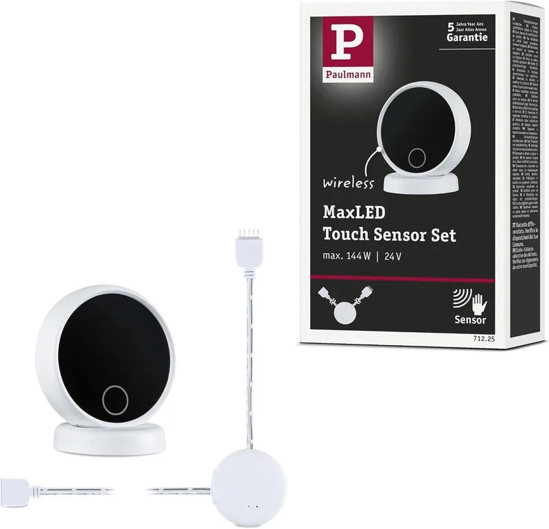 71225 MaxLED Paulmann Home Capteur tactile sans fil blanc, noir de Paulmann – photo produit