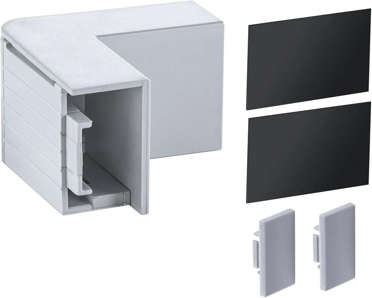 Paulmann 78409 LumiTiles Accessoireprofiel Bovenkap Binnenhoek 4 cm Telegrijs Spatwaterdicht Aluminium Verlichtingssysteem van Paulmann in Grijs – productfoto