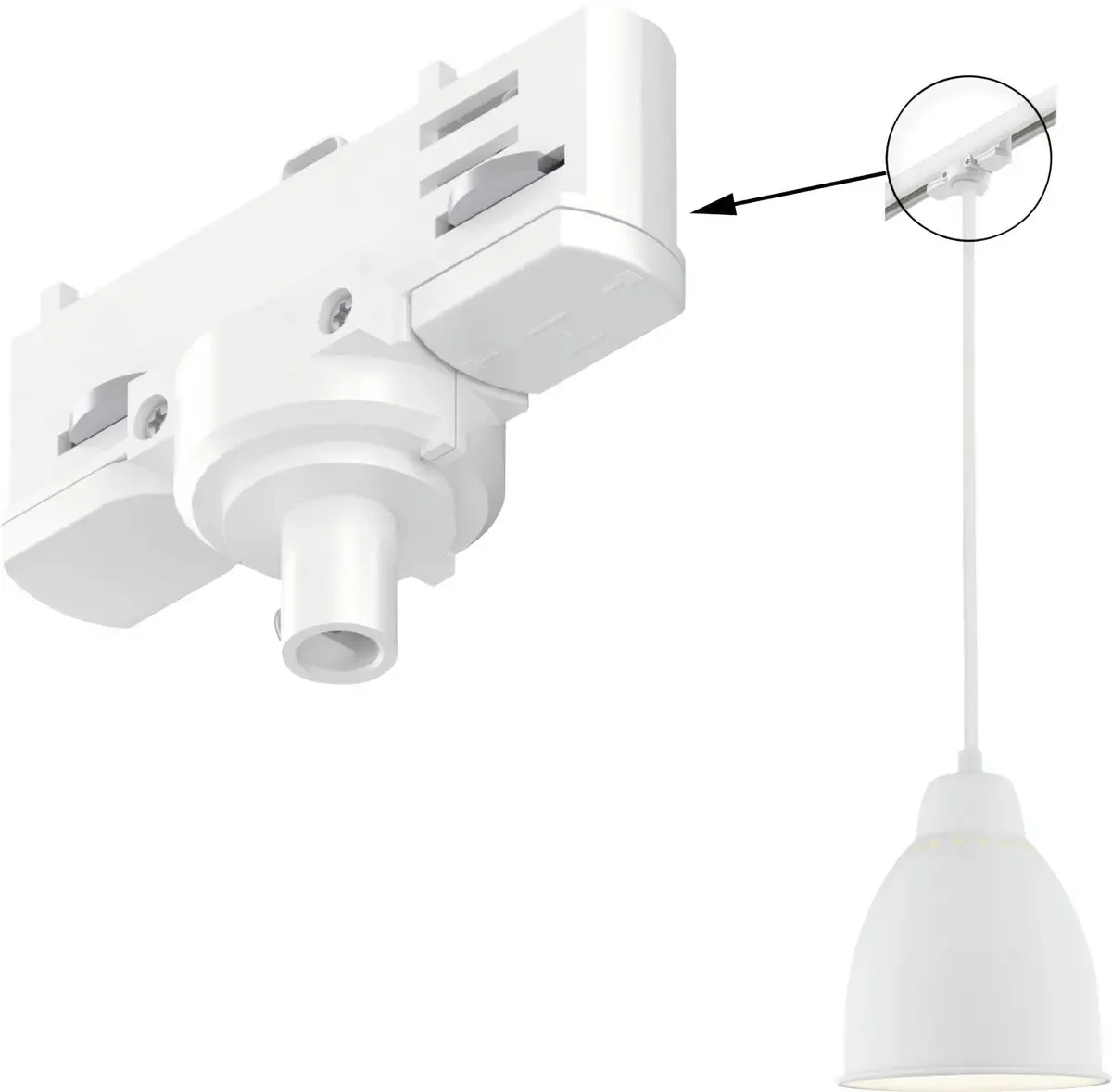 Paulmann 91386 91386 Elément pour système déclairage sur rail haute tension Suspension pendulaire ProRail3 de Paulmann en Blanc – photo produit