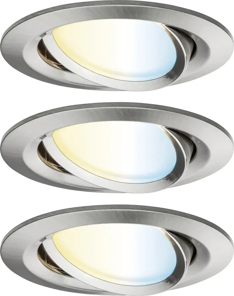 Nova Coin Smart Einbaulampe eisen Ø 8,4cm CCT 3er von Paulmann in IJzer (geborsteld) – Produktfoto