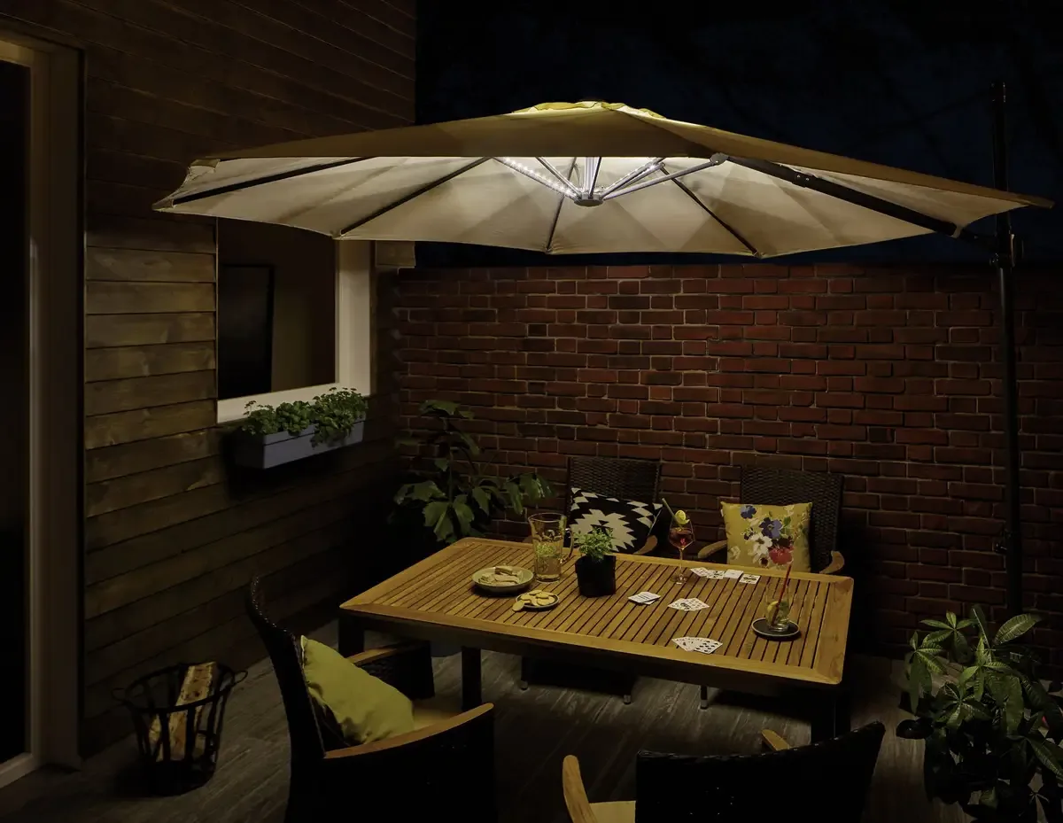Paulmann 94208 Parasol Eclairage de parasol sans fil jeu de 4 LED LED intégrée 1.8 W noir de Paulmann en Noir – photo produit