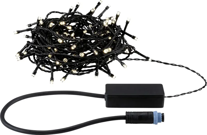 Plug & Shine lyskæde Yuna 10 m 3.000 K sort fra Paulmann i Sort – produktbillede