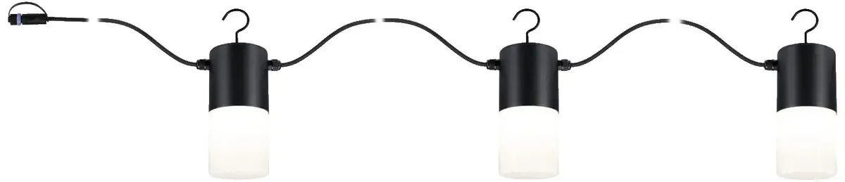 Plug & Shine udendørs lyskæde Tubs antracit 3xE14 fra Paulmann i Antracit – produktbillede