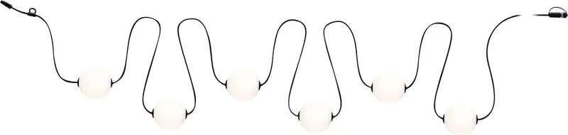 Paulmann 94910 Guirlande lumineuse boule pour lextérieur Nombre de lumière 6 blanc chaud Longueur éclairée: 5.8 m dimmable de Paulmann en Noir – photo produit