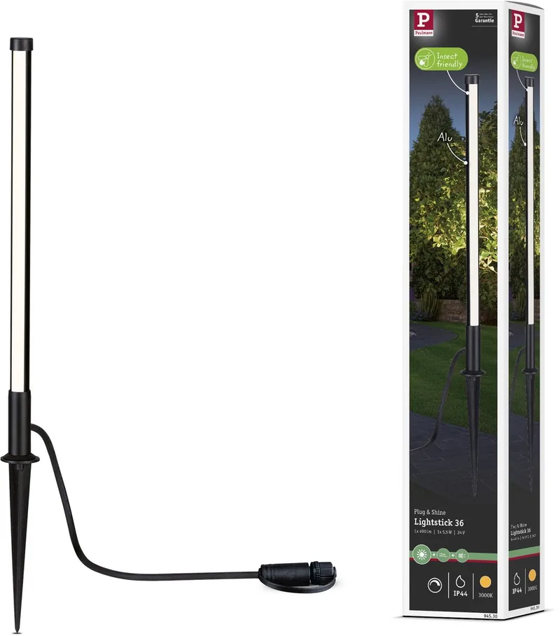 Plug & Shine Lightstick Erdspießleuchte von Paulmann in Anthrazit – Produktfoto