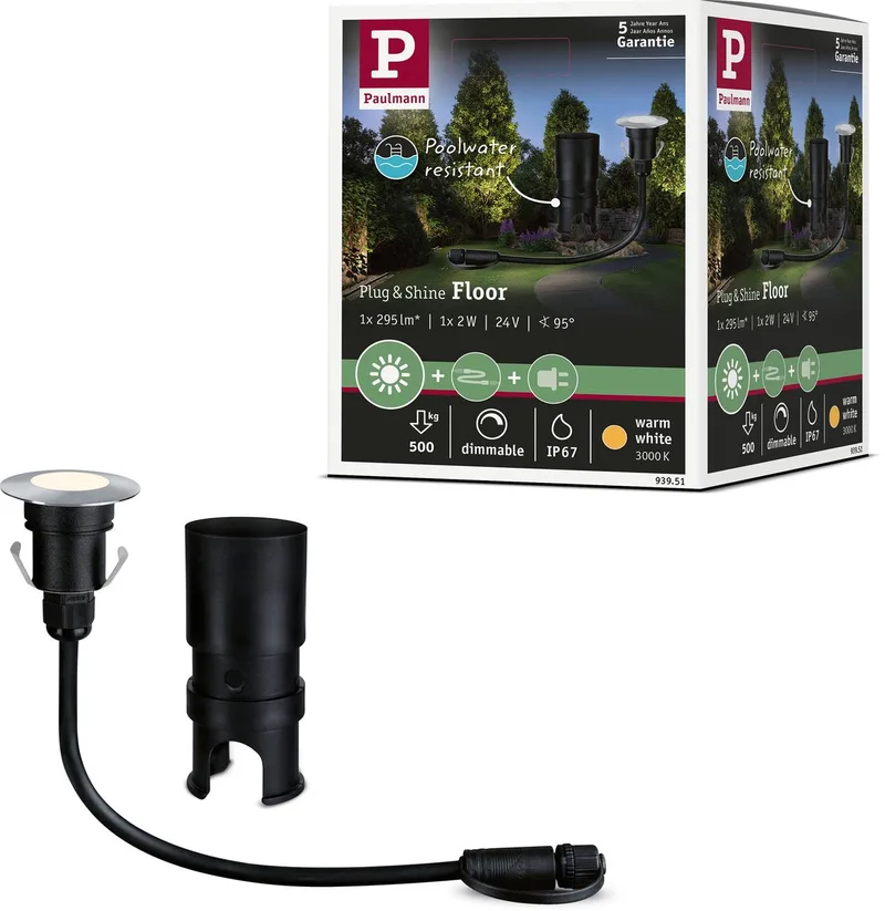 Système déclairage Plug&Shine Paulmann 93951 2.5 W N/A acier inoxydable de Paulmann en Argent – photo produit