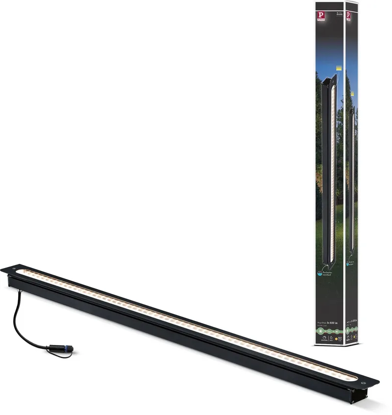 Plug & Shine LED-markinbyggnadslampa ljuslist IP67 3000K 8W från Paulmann i Antracit – produktbild