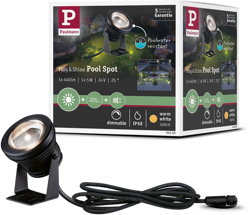 Plug & Shine Pool Spot, IP68 från Paulmann i Svart – produktbild