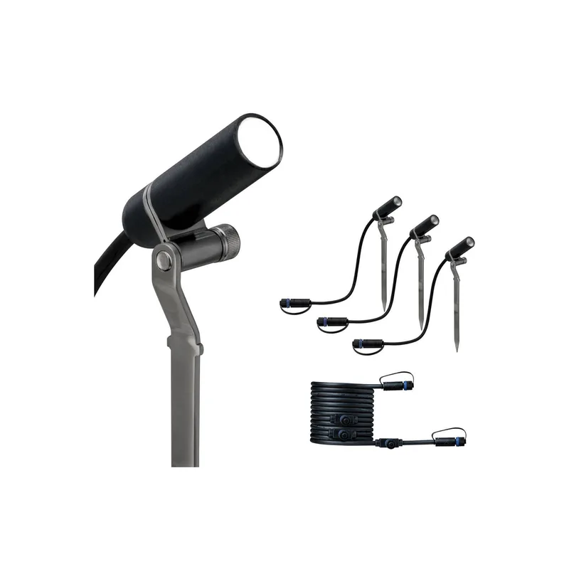 Plug & Shine Plantini 3000K 3-delige aanvulling de Paulmann en Anthracite – photo produit