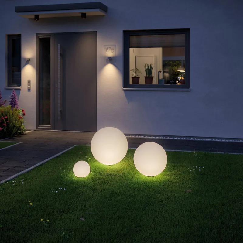 Plug & Shine sfeerlamp Globe Ø 20cm de Paulmann en Blanc – photo produit