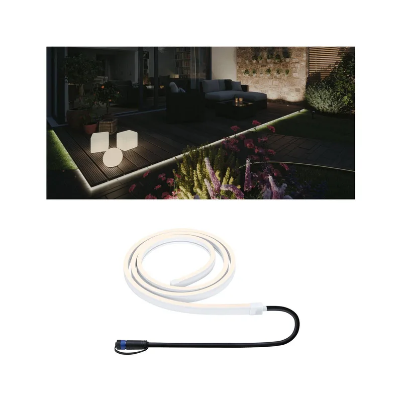 Plug & Shine Smooth LED-Stripe 3.000K 2 m de Paulmann en Blanc – photo produit