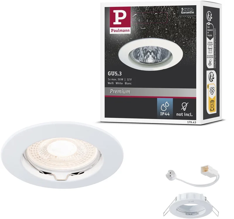 Collerette Ampoule halogène GU5.3 Paulmann 17943 N/A 50 W blanc de Paulmann en Blanc – photo produit