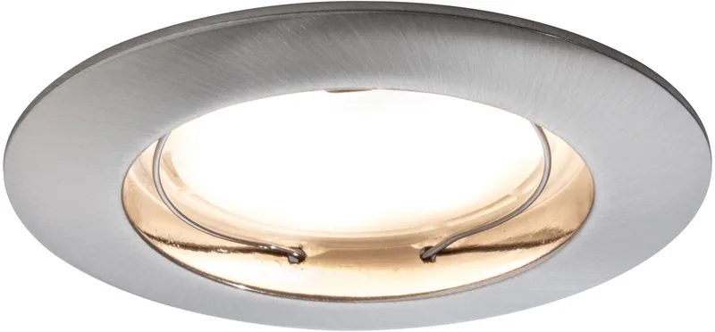 Premium LED-inbouwlamp Coin IP44 rond 79mm Coin 3x6,8W 3x430lm 230V 2700K Staal geborsteld, Satijn von Paulmann in Staal geborsteld, Satijn – Produktfoto