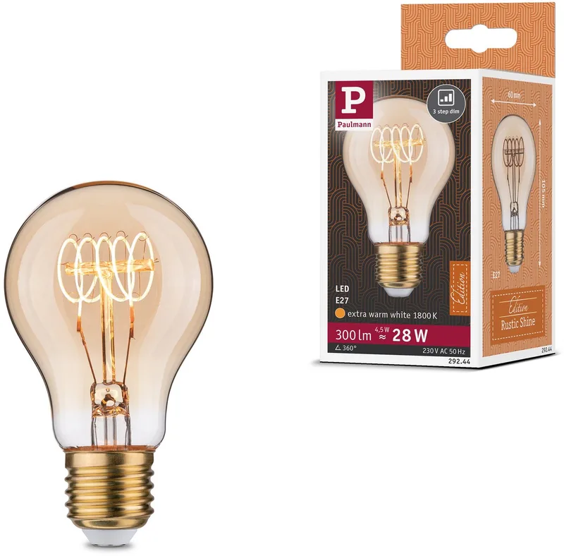 Paulmann 29244 LED E27 4.5 W Bernstein (Ø x H) 60 mm x 105 mm 1 St. von Paulmann – Produktfoto