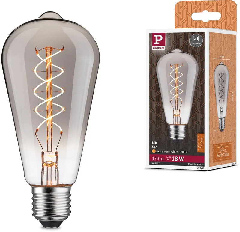 Paulmann 29243 LED E27 forme de globe 4.2 W ambré (Ø x H) 64 mm x 143 mm 1 pc(s) de Paulmann – photo produit