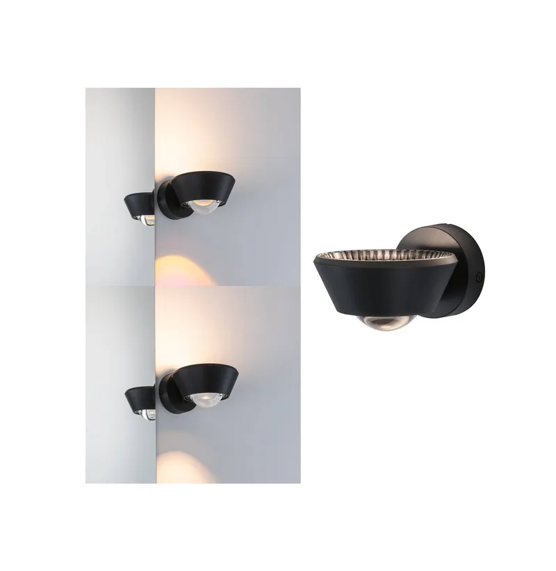 Sabik LED Applique Murale IP44 Dim. Noir de Paulmann en Noir – photo produit