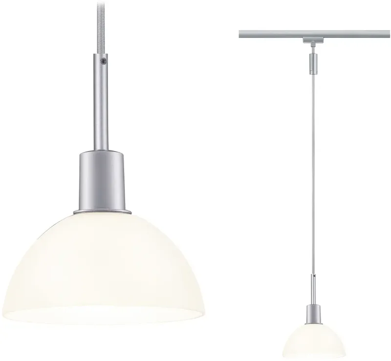 Sarrasani Luminaire à suspendre URail E14 chrome (mat), opale de Paulmann en Chrome, Opaal – photo produit