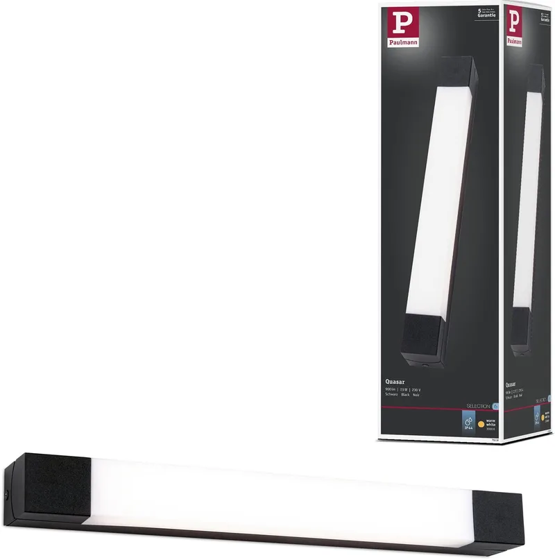 Selection Bathroom LED-spiegellamp Quasar IP44 3000K 600lm 230V 7,5W by Paulmann in Black – product photo