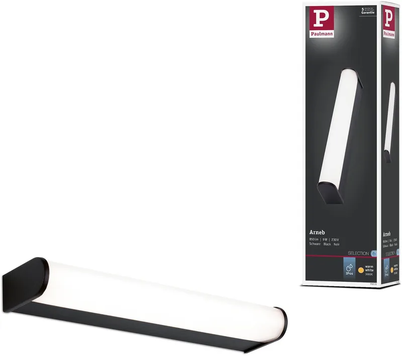 Arneb Eclairage LED pour pièce humide LED LED intégrée 9 W blanc chaud noir de Paulmann en Noir – photo produit