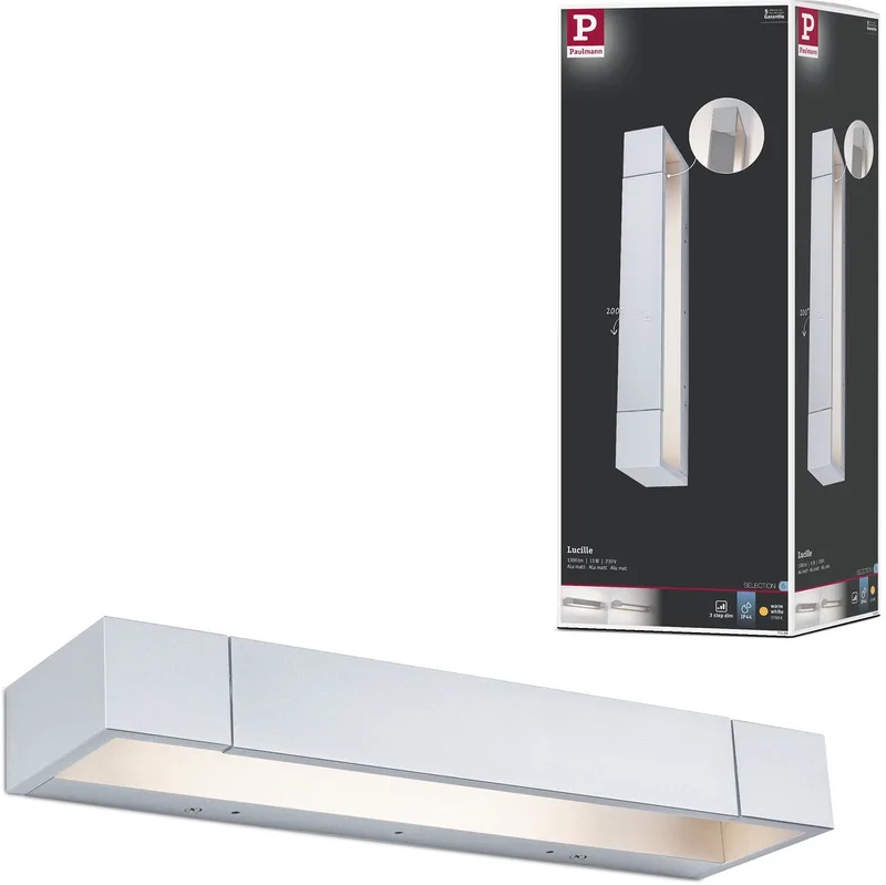 Selection Bathroom LED-wandlamp Lucille IP44 2700K 1000lm 230V 11W dimbaar de Paulmann en Alu mat – photo produit