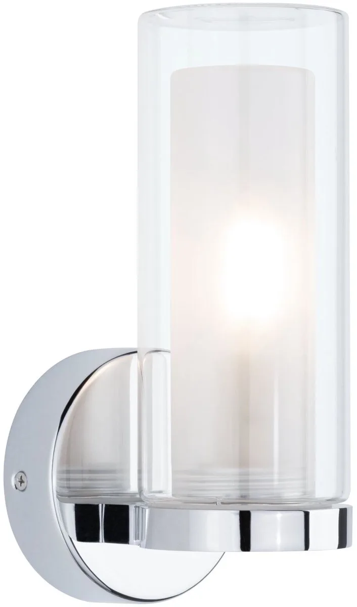 Selection Bathroom Wandlamp Luena IP44 E14 230V max. 20W dimbaar Chroom, Glas från Paulmann i Krom, Glas – produktbild