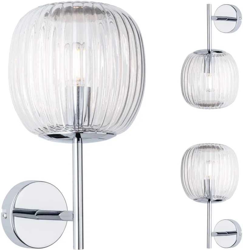 Ruya 71140 Applique E14 verre, chrome de Paulmann en Glas, Chrome – photo produit