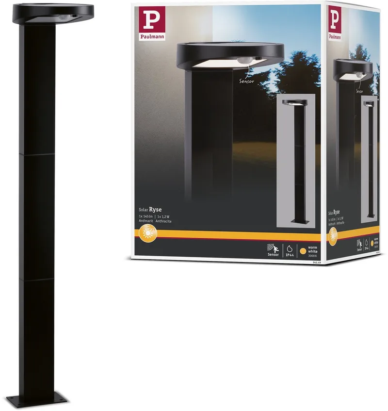LED-vejlampe med solcelle Ryse antracit fra Paulmann i Antracit – produktbillede