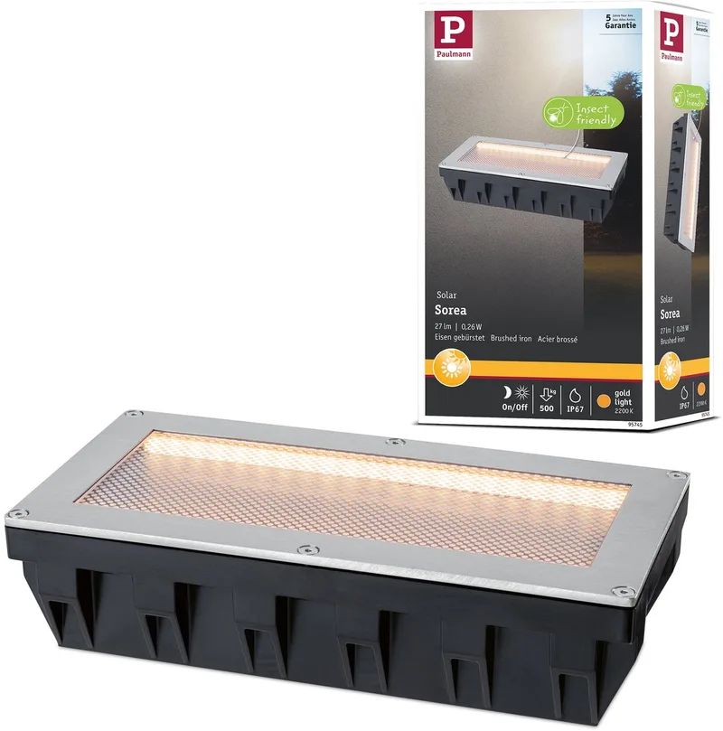 Paulmann 95745 Solcelledrevet LED-jordspot 0.26 W Jern (børstet) fra Paulmann i Staal geborsteld – produktbillede